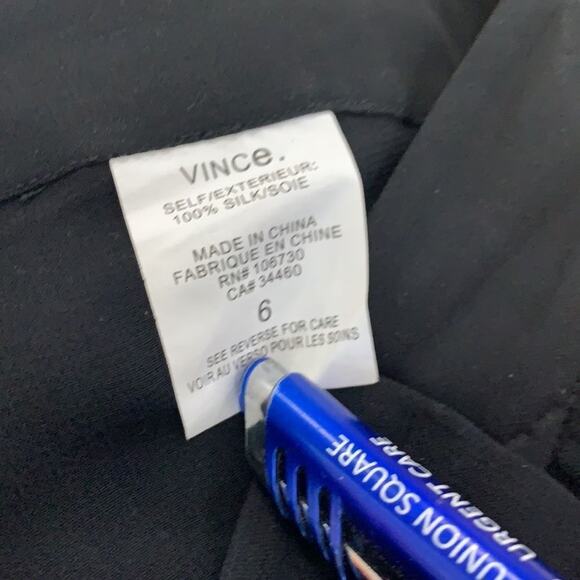 VINCE SHEER SILK BLACK PANTS SIZE 6 - Picture 7 of 8